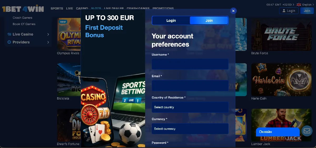 Uncrossable Rush no 1Bet4Win – Registo passo a passo