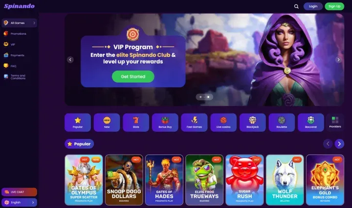 Spinando Casino – MGA, 20 Rodadas Grátis Sem Depósito e aceita PayPal